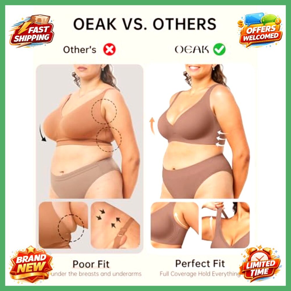 Wireless Deep V Bra Seamless Supportive Comfortab… - image 4